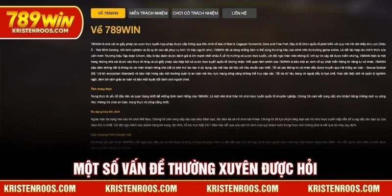 Một số vấn đề thường xuyên được hỏi