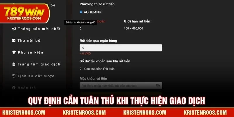 Quy định cần tuân thủ khi thực hiện giao dịch